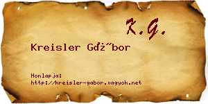 Kreisler Gábor névjegykártya